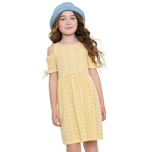 Vestido Niña Kids Skater Lace Amarillo Corona