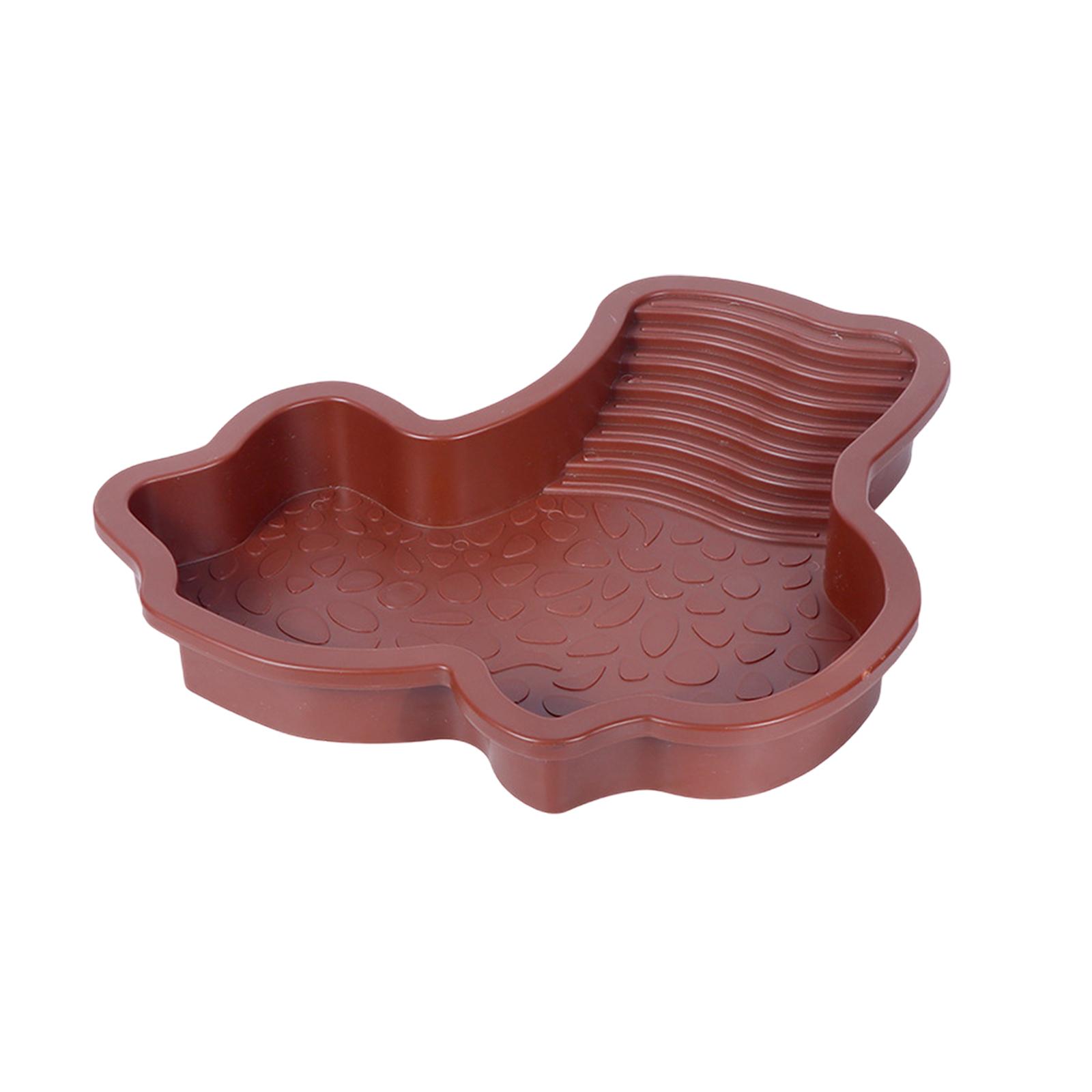 Magideal - Tazón De Baño Para Reptiles, Tazón De Alimentación Para Reptiles, Decoración Del Hábitat, Tanque De Tortugas, Tazón De Agua Para Tortugas, Dragones Ba Marrón