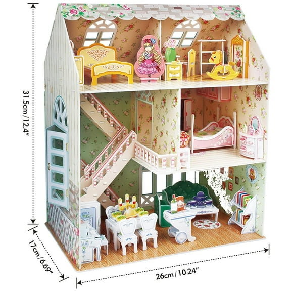 Juguete Casa De Muñecas Armable Puzzle 3D 160 Piezas