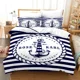 thumbnail image 2 of Marine Anchor Pattern Duvet Cover Set Fashion Bedding Set Ultra Soft Quilt Cover and Pillowcases for Boys Teens Boys Bedroom Man, 2 of 5