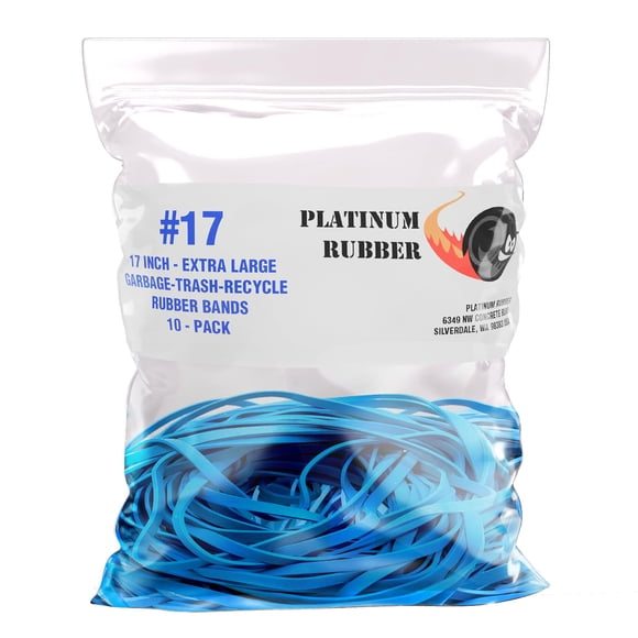 Bandas de goma PLATINUM RUBBER 43 cm paquete de 10 unidades azul