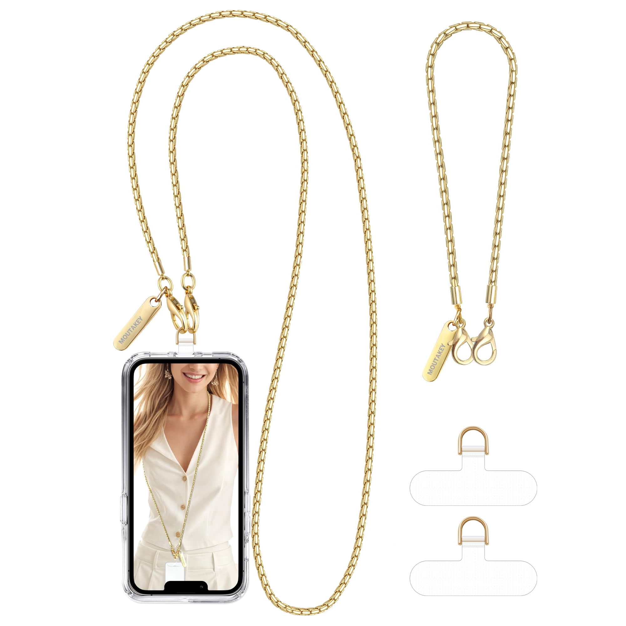 Juego De Cadenas Para Teléfono Celular Moutakey De Metal Desmontable Para Iphone