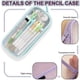 thumbnail image 3 of Estuche de malla de rejilla para lápices, 2 unidades, con cremallera, transparente, para maquillaje, color, neceser multiusos, para viajes., 3 of 5