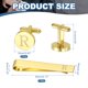 thumbnail image 2 of Uxcell Gemelos, Conjunto de Clip de Corbata y Gemelos para Hombre Clásico de Cobre, Letra R (Tono Dorado), 2 of 6