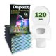 thumbnail image 1 of Cubiertas desechables para asiento de inodoro DISPOZIT 120 piezas XL descargables, 1 of 7