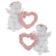thumbnail image 3 of 2x Lindas Figuras De Querubines Con Rosas Rosadas Figura De ángel De Boda Conmemorativa, 3 of 5