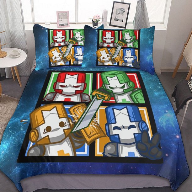 Castle Crashers 3 Pcs Bed Breathable Duvet Cover Soft All Seasons Bedding Set