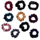 thumbnail image 1 of Paquete de 10 coleteros de terciopelo pequeños de colores surtidos para cabello fino, accesorios para el cabello para mujeres., 1 of 7