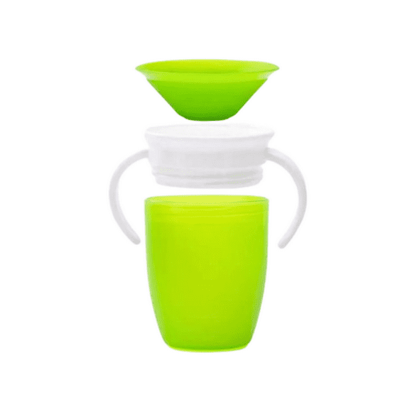 Vaso Taza Antiderrame Mágica Para Bebes Y Niños 360° Color Verde