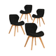 thumbnail image 1 of Pack 4 Sillas Para Comedor Aviador Radar Tapiz Lino Base Madera - Negro, 1 of 3