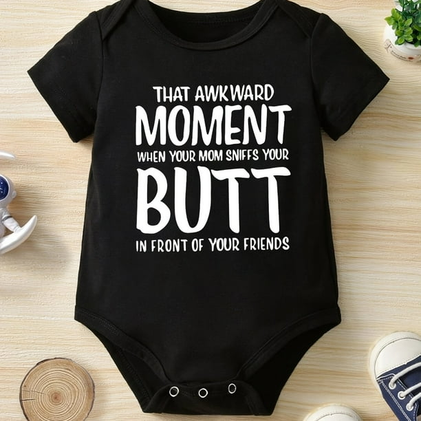 Newborn Infant Short Sleeve Romper Letter Graphic Crew Neck Bodysuit Onesies For Baby Boys Toddler Summer Clothes