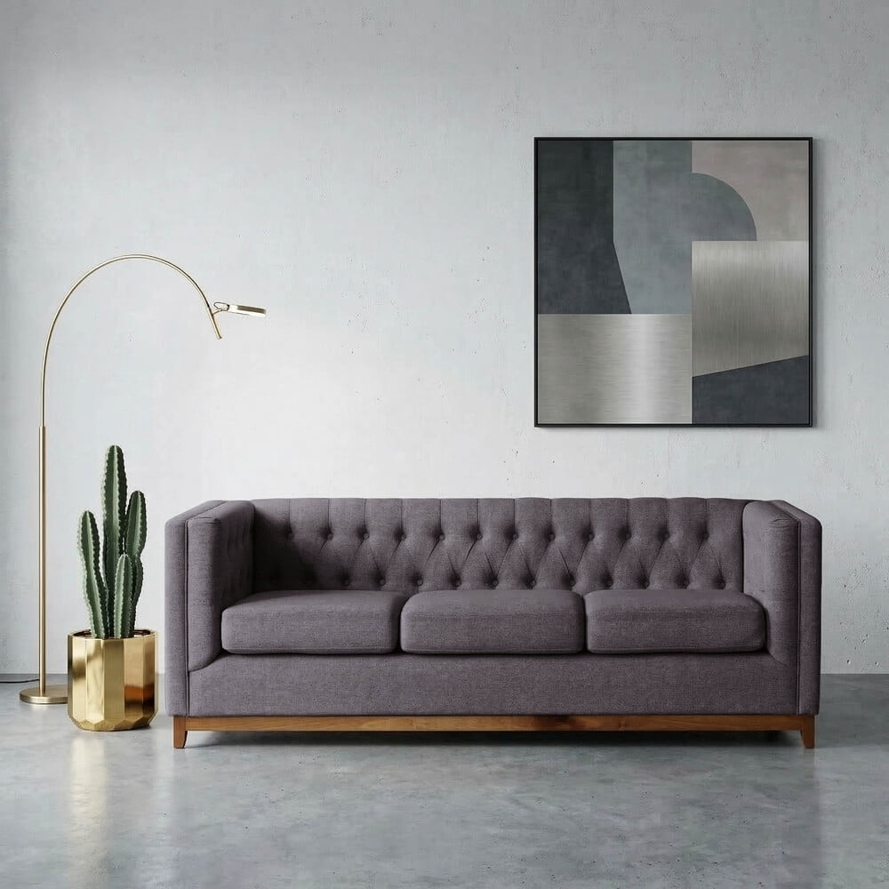 Latam Home - Sofa Roma 3c Lino Gris Oscuro