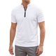 thumbnail image 1 of INSPIRE CHIC Camisetas de Manga Raglán con Cremallera y Pliegues para Hombre, Casual y Elásticas, 2XL Blanco, 1 of 5