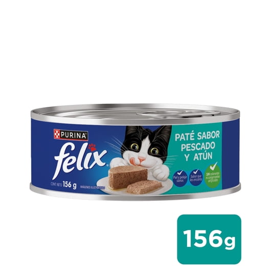 Alimento Húmedo Gato Adulto Sabor Atún Lata 156 g Felix