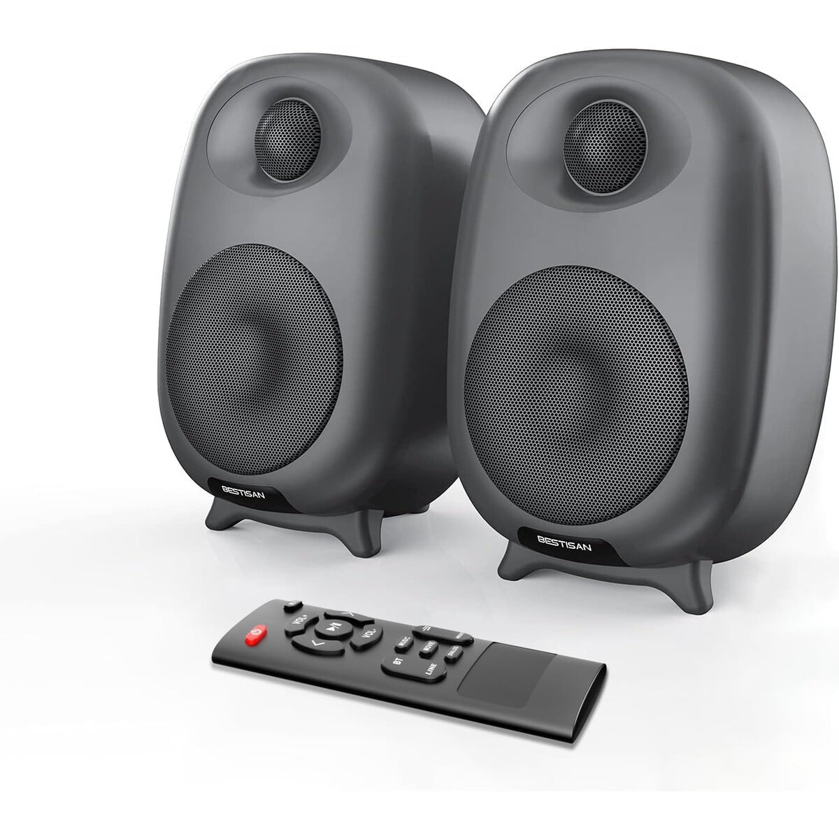 Parlantes Bookshelf Bestisan Sr06 60w Bluetooth 5.0 Gris