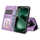 thumbnail image 3 of Funda tipo cartera FOXDOCK para OPPO Find X6 , diseño girasol en relieve, cuero PU, cierre magnético, soporte y tarjetero, 3 of 5