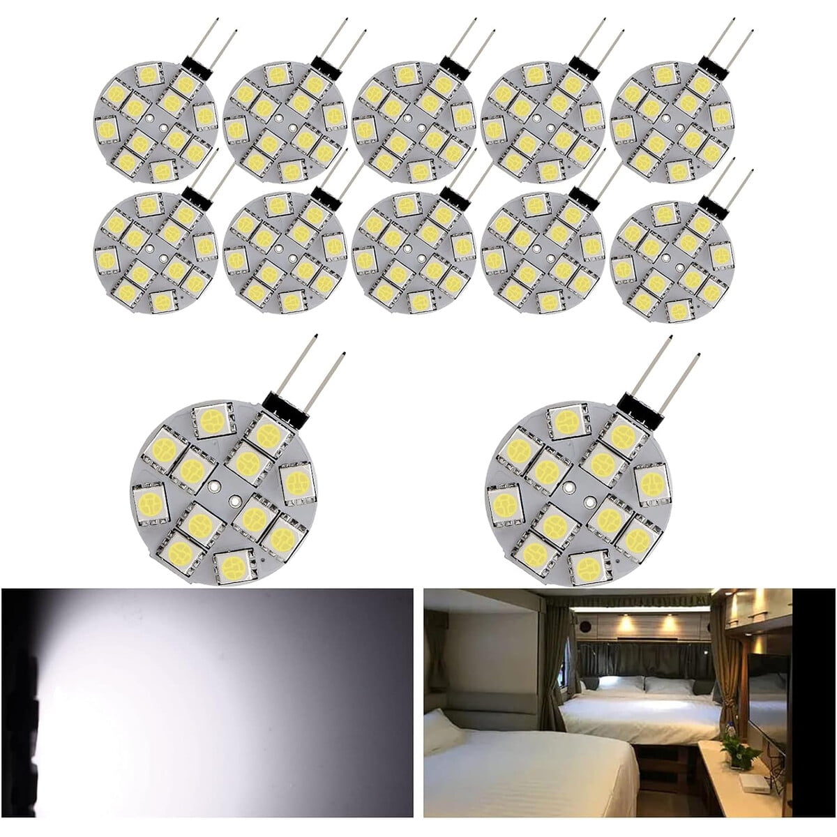 Ym Ebright - Lampara Led G4 12 Unid 3w 6000k Dc12v Puck