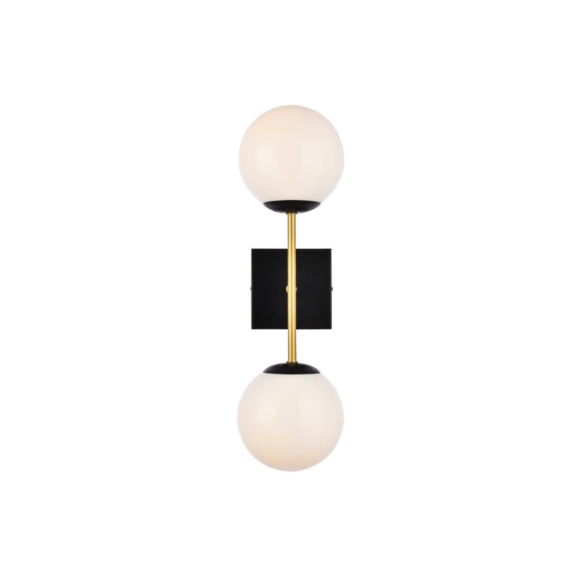 Aplique De Pared Living District Neri De 2 Luces En Latón Negro