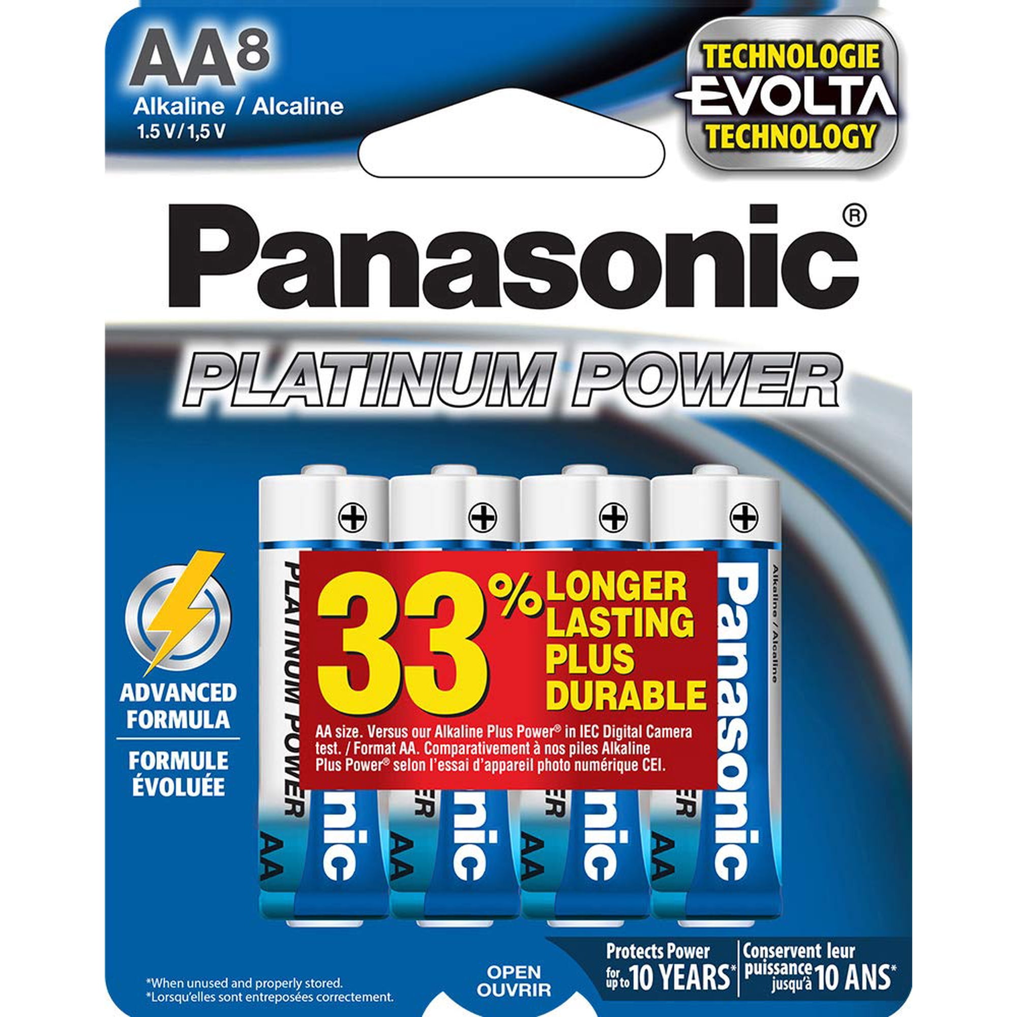 Batería Panasonic Energy Corporation Lr6xe/8b Platinum Power Aa Alcalina De 1,5 V (paquete De 8)