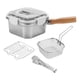 thumbnail image 2 of 5 Piezas Olla Freidora Compacta con Cesta para Freír Sartén de Acero Inoxidable Juego de Utensilios de Cocina Adecuado para Espacios Pequeños Y Viajes Blanco, 2 of 5