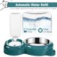 thumbnail image 2 of Set de cuencos para comida y agua para mascotas con dispensador de agua - Verde oscuro, 2 of 8