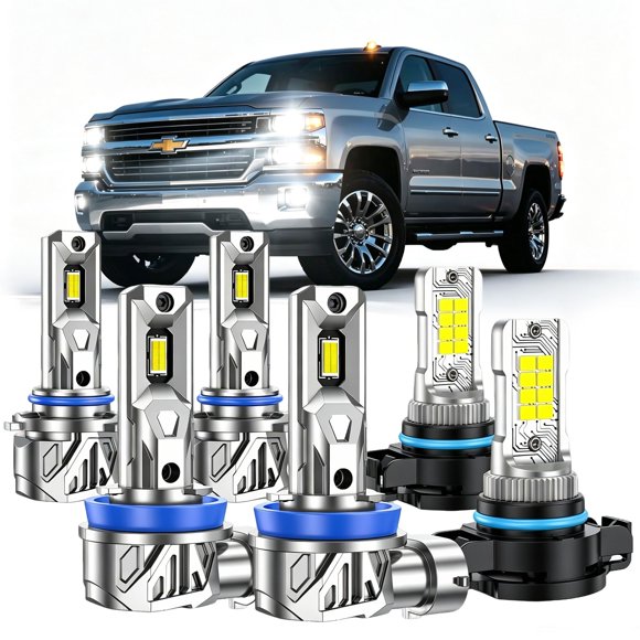 Kit combinado de bombillas LED Marsauto 9005 H11 5202 para Chevy, 6 unidades