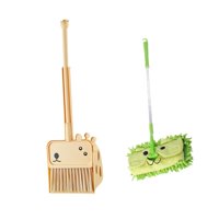 Bothyi - 3X Mini Escobas Con Recogedor Y Fregona Herramientas De Limpieza Para Niños Para El Hogar Verde