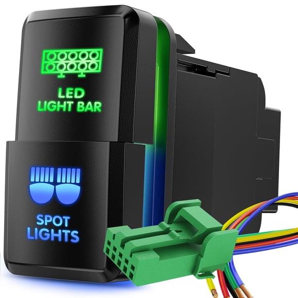 Nilight interruptor doble de botón pulsador 3 A 12 V para barra de luces LED 4 x 2 cm