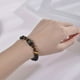 thumbnail image 4 of Natural Tiger Eye Stone 26 Letters Obsidian Elastic Rope Bracelet For Men, 4 of 5