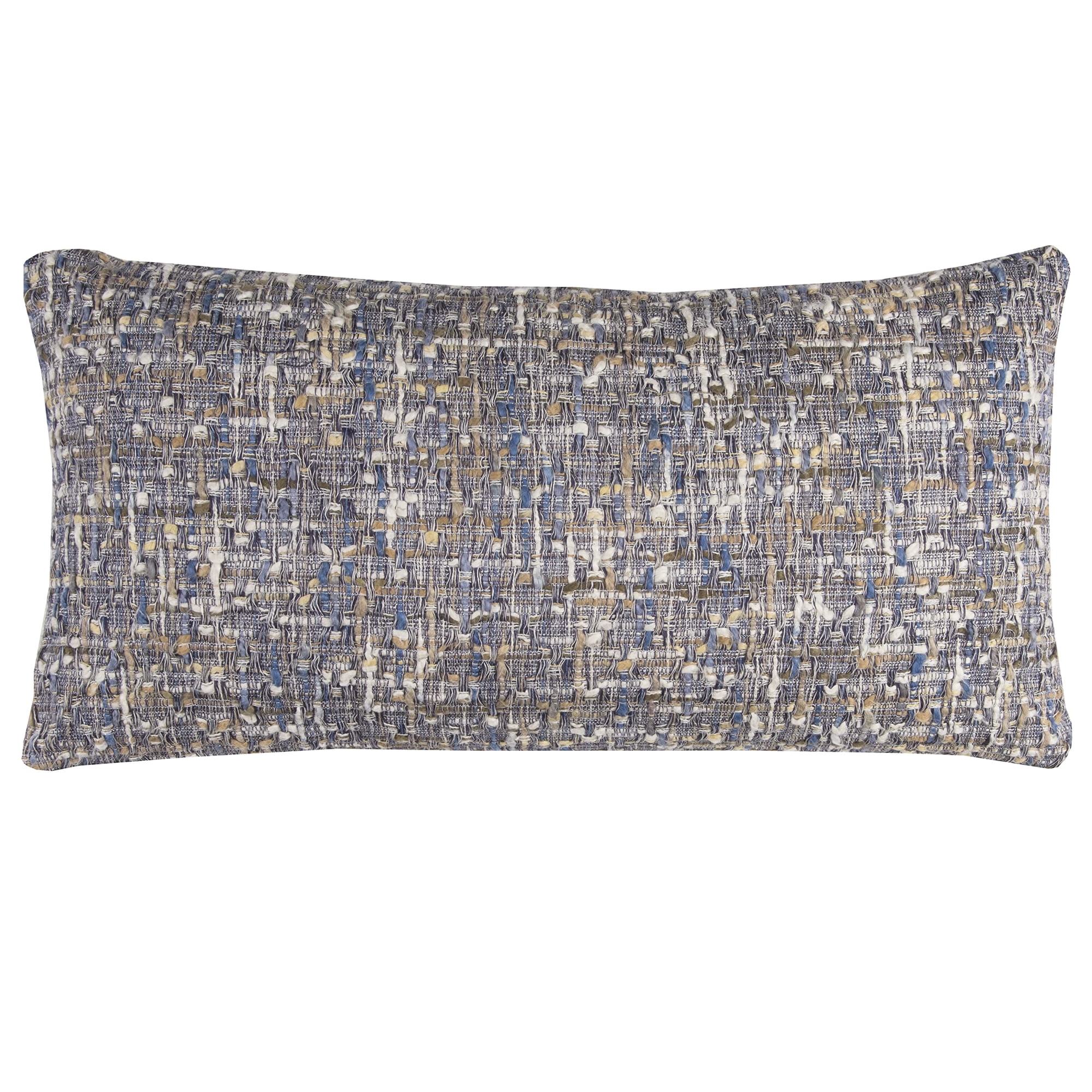 Almohada Decorativa Rizzy Home T11397 Con Relleno De Plumón, 14 X 26 Cm, Azul Y Amarillo