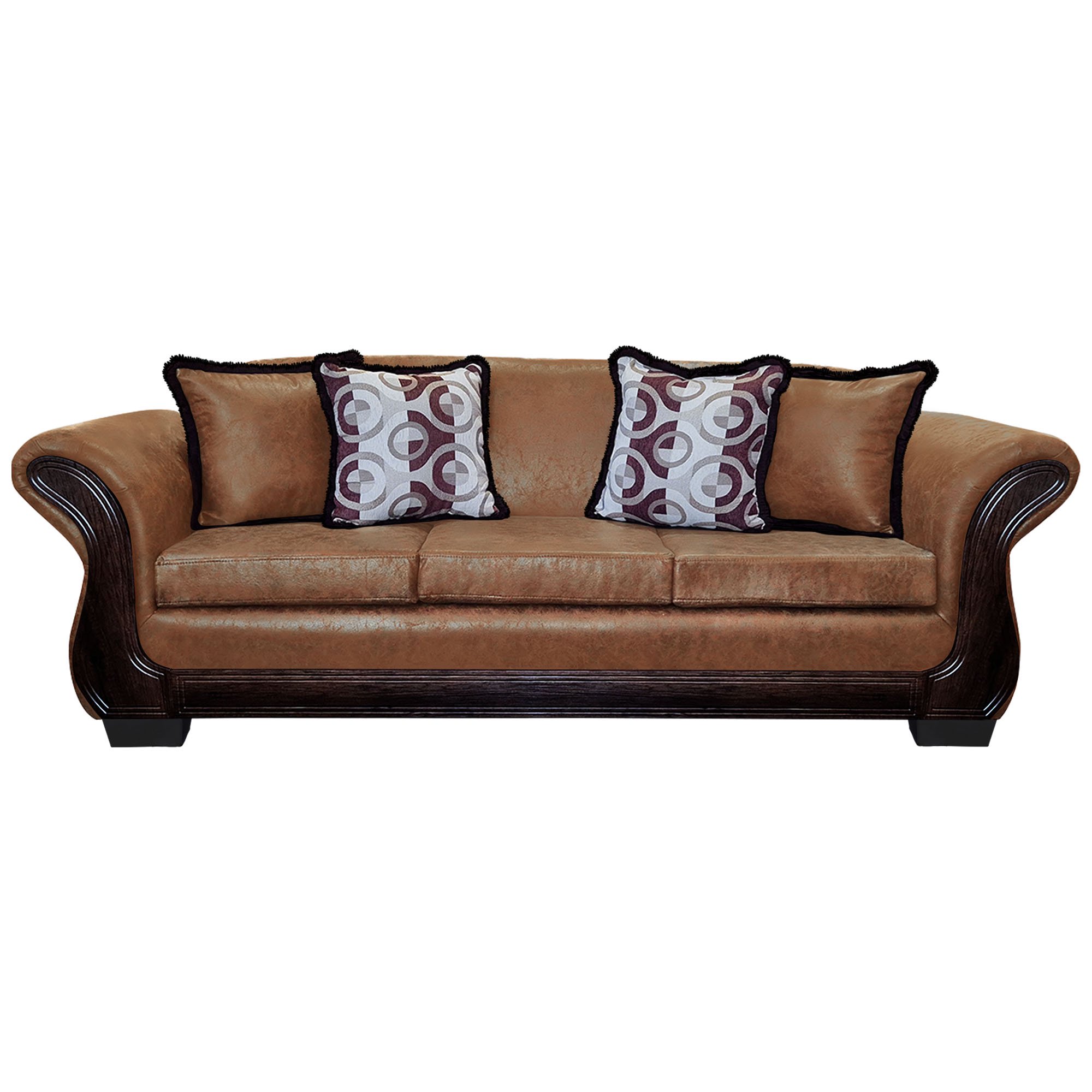 América Decora - Sofá Con Resorte Estructural 4 Personas Finis Envejecido Terracota