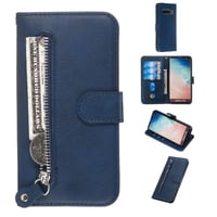 Gangxun - Funda Con Cremallera Para Samsung Galaxy S10, Carcasa Cartera De Cuero Pu Con Soporte Y Tarjetero
