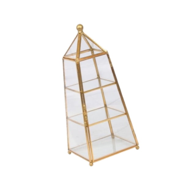 Caja organizadora de joyas de metal y vidrio, joyero, tocador, estuche de almacenamiento de cosméticos para guardar recuerdos, pulseras, collares y re
