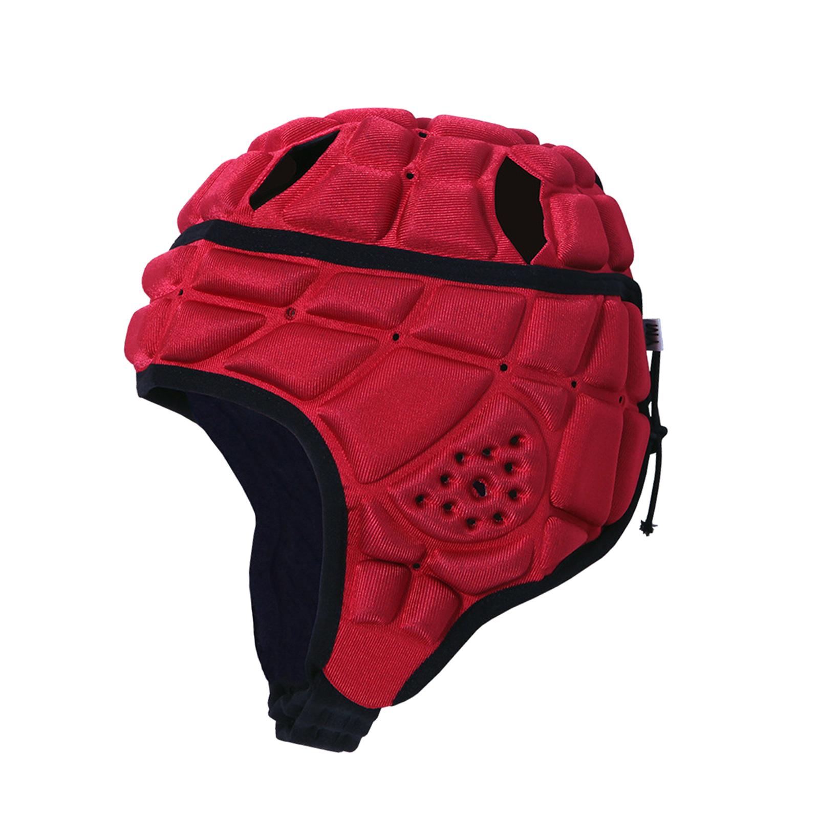 Ioensy - Casco De Rugby Para Niños, Cascos De Rugby Acolchados Suaves, Cascos De Fútbol S Rojo