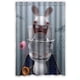 thumbnail image 1 of Cortina de ducha de periódico Raving Rabbids, juego de cortina de baño con ganchos, tamaño 48 x 72 pulgadas, 1 of 3