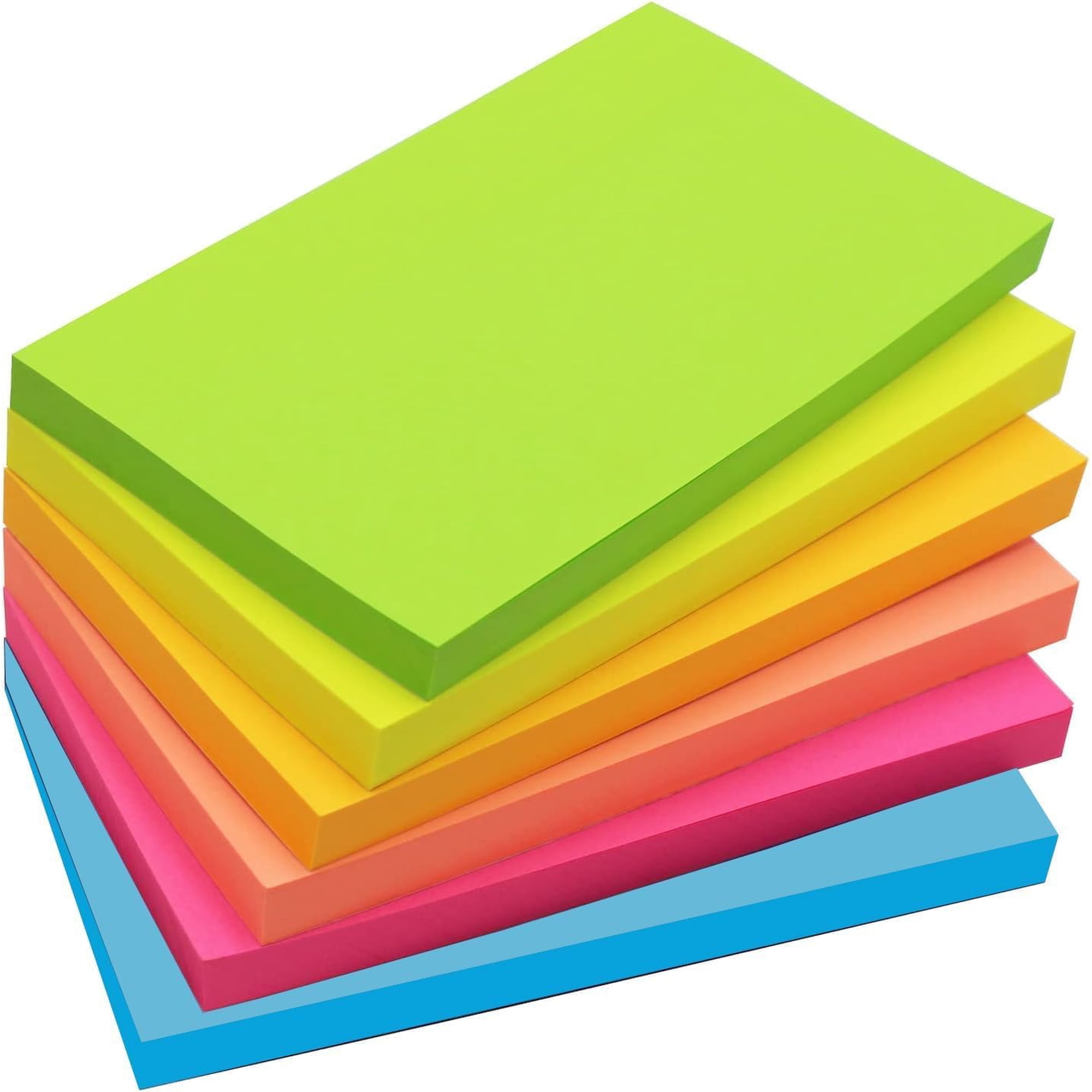 Notas Adhesivas Lkpezy 7,6 X 12,7 Cm, 480 Hojas, 6 Blocs, Surtidas