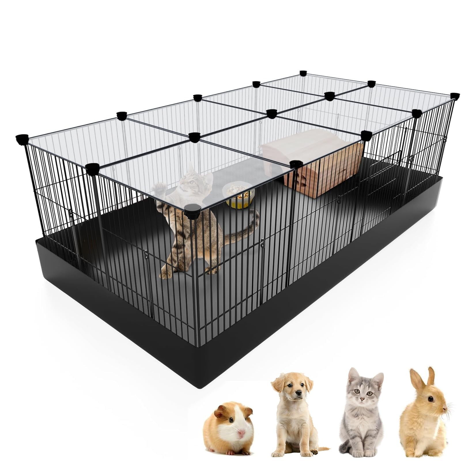 Corral para Animales Pequeños PAWING 20 Paneles de Alambre Metálico