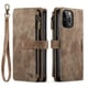 thumbnail image 1 of 1pc Suede Vintage Leather Phone Cover, Wallet License Card Slot Magnetic Buckle Zipper Pocket Bracket Flip Cover Phone Protective Case For IPhone14/14Plus/14Pro/14Pro Max ,iPhone13/13Pro/13Pro Max ,iP, 1 of 3