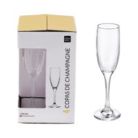 Homewell - Set 4 Copas Vidrio Champagne Transparente 190Ml