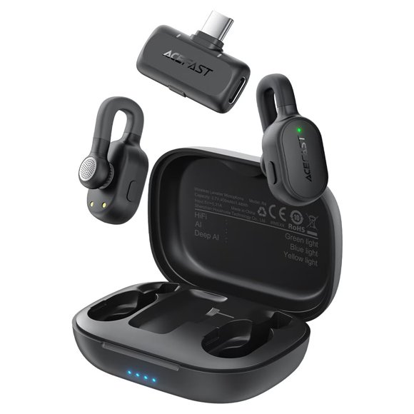 Micrófono lavalier inalámbrico Negro