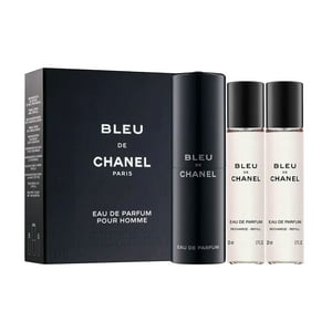Chanel Bleu De Chanel Eau De Parfum Spray De Viaje Y Dos Recambios, 3 X 0,7 Oz