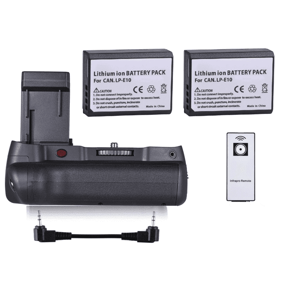 Battery Grip Para Canon T3 T5 T6 T7 Alternativo + Control Remoto + 2 Baterías
