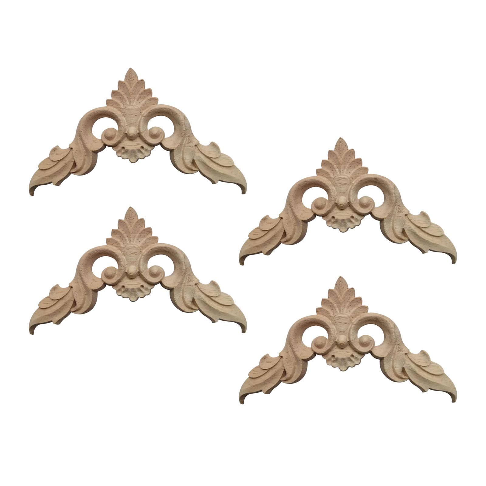 Bothyi - 4 Molduras Decorativas Para Esquinas Con Apliques De Madera Para Decoración De Muebles De Espejo, 10 Cm X 10 Cm X 0,8 Cm