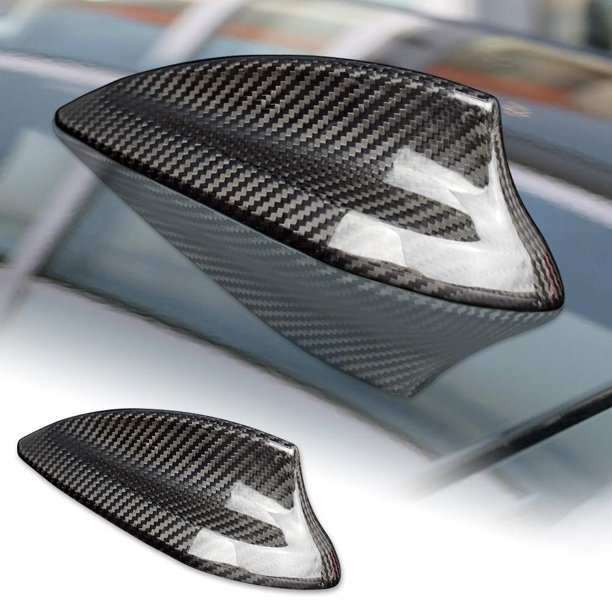Cubierta de antena de fibra de carbono para BMW con forma de aleta de tiburón para coche (negra)