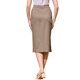 thumbnail image 3 of Falda Midi de Algodón y Lino INSPIRE CHIC para Mujer Casual con Abertura Trasera y Bolsillos L Marrón, 3 of 6