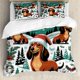 thumbnail image 1 of Lunarable Snowflake Duvet Cover Set Winter Theme Christmas Illustration Cold Weather Season Inspired Celebration Decorative, 1 of 4