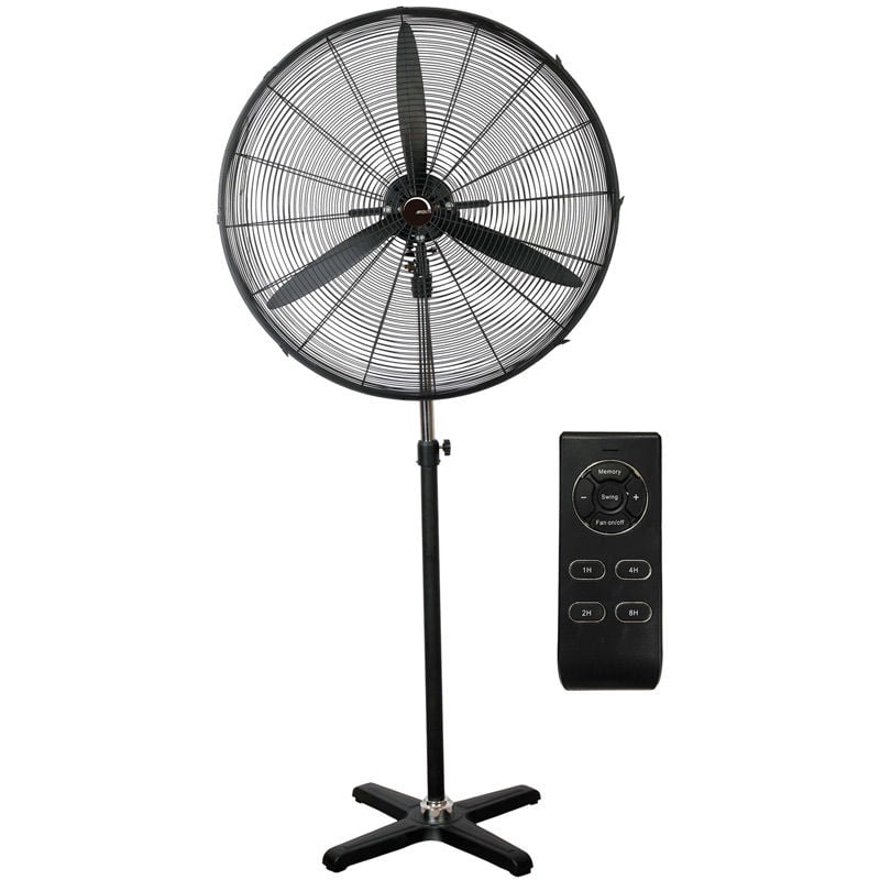 Airolite - Ventilador Industrial Dual Pedestal/muro 26" Con C/r Negro