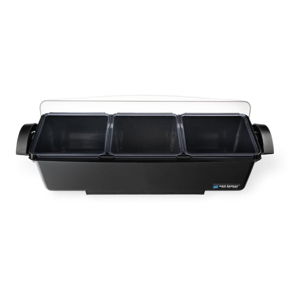 Centro de Condimentos San Jamar 5,7 L Negro con 3 Bandejas y Tapa de Cúpula