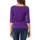 thumbnail image 3 of INSPIRE CHIC Camisetas de Mujer Mangas al Codo Cuello Barco Ajuste Ceñido Casual Camisetas Púrpura Oscuro XL, 3 of 7