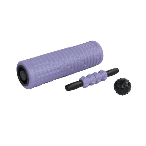 Ultimate Fitness - Foam Roller Pro 3 En 1 Cilindro Masajeador Morado